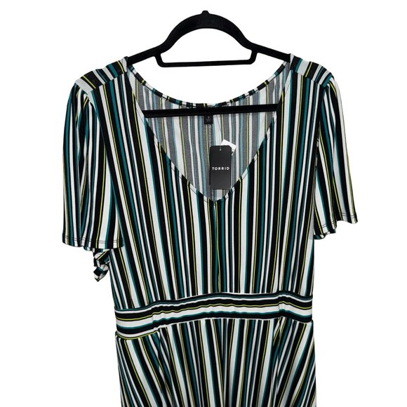 TORRID Midi Crepe Studio Knit Flutter Sleeve Dress Sz 3(3x) 22-24 NWT - Picture 5 of 15